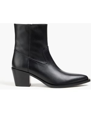 Stuart Weitzman Tate Leather Cowboy Boots - Black