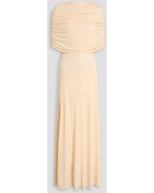 Esse Studios Bonachi Cape-Effect Ruched Jersey Maxi Dress - White