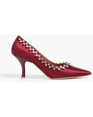 Malone Souliers Gael 70 Embellished Satin Court Shoes - Red