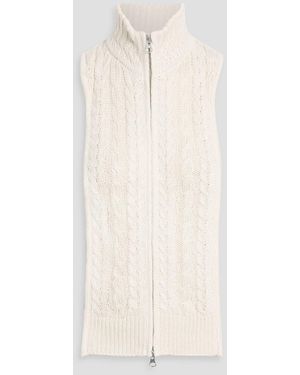Veronica Beard Zander Cable-Knit Linen And Silk-Blend Dickey - Natural