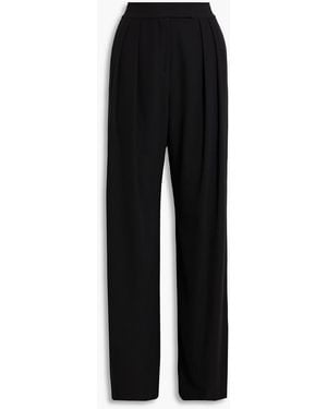 The Sei Pleated Crepe Wide-Leg Pants - Black