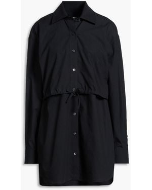 T By Alexander Wang Layered Cotton-Poplin Shirt Dress - Black
