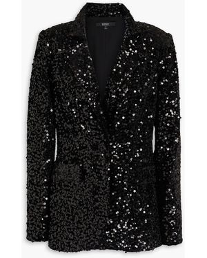 Badgley Mischka Sequined Velvet Blazer - Black