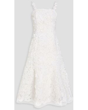 Carolina Herrera Guipure Lace Midi Dress - White