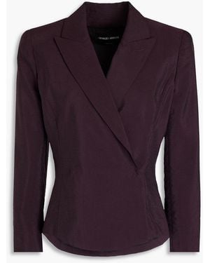 Giorgio Armani Silk-blend Twill Blazer - Purple