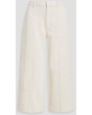 Vince Cropped High-Rise Cargo Jeans - White
