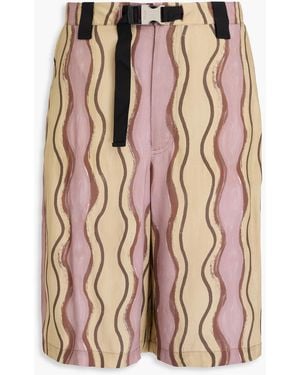 Jacquemus Belted Printed Woven Shorts - Pink