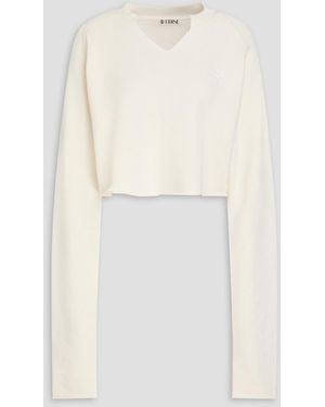 ÉTERNE Cropped French Cotton And Modal-Blend Terry Sweatshirt - White