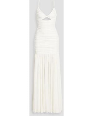 retroféte Bristol Cutout Stretch-Mesh Maxi Dress - White