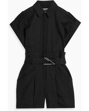 IRO Dorellia Belted Woven Playsuit - Black