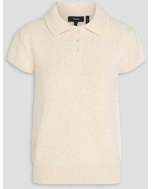 Theory Cotton And Wool-Blend Polo Shirt - Natural