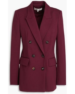 Diane von Furstenberg Maira Double-breasted Jersey Blazer - Purple