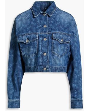 Isabel Marant Tadia Cropped Printed Denim Jacket - Blue