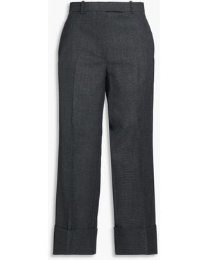 Thom Browne Cropped Wool Straight-Leg Pants - Gray