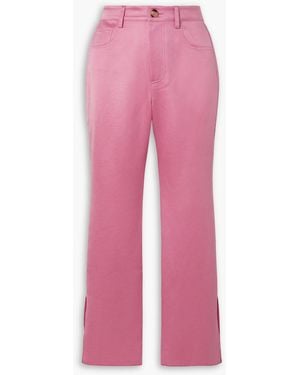 Nanushka Vaeda Cropped Satin Flared Trousers - Pink