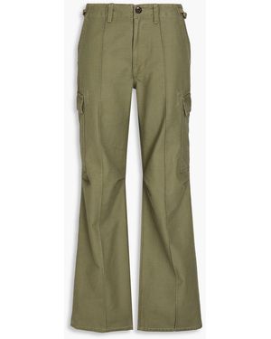 RE/DONE Pleated Cotton Cargo Trousers - Green