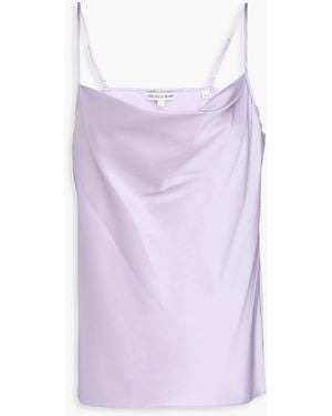 Veronica Beard Sola Draped Silk-Blend Satin Camisole - Purple