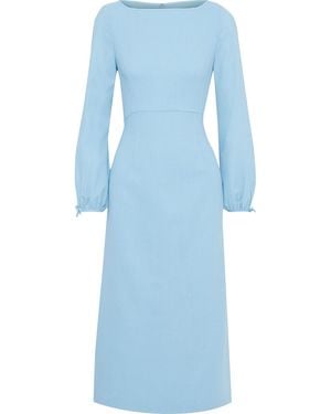Goat Honour Wool-crepe Midi Dress - Blue