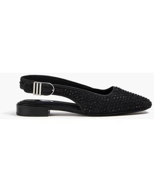 Rag & Bone Flache slingback-schuhe "astra" aus denim mit kristallverzierung - Schwarz