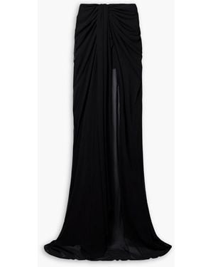 Monot Draped Chiffon Maxi Skirt - Black