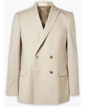 MR P. Phillip Double-Breasted Wool And Mohair-Blend Suit Jacket - Natural