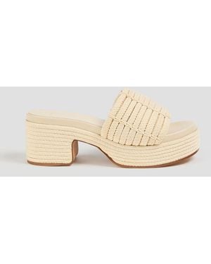 Vince Margo Rope Platform Mules - Natural