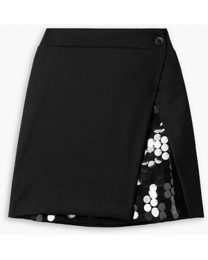 16Arlington Noelia minirock mit wickeleffekt aus twill und tüll mit pailletten - Schwarz