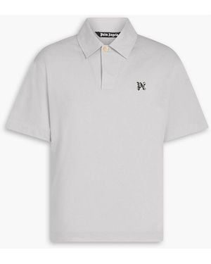 Palm Angels Embroidered Cotton-jersey Polo Shirt - White