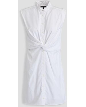 Rag & Bone Louisa Twisted Cotton-Poplin Mini Shirt Dress - White