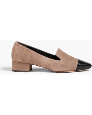 Veronica Beard Cecile Suede And Leather Loafers - Natural