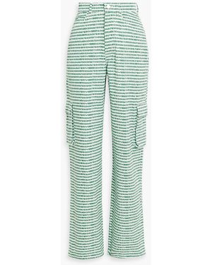 Shrimps Annette Printed Cotton-twill Straight-leg Pants - Green