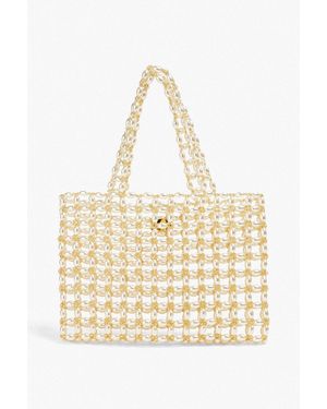 Vanina Sable Nacré Beaded Faux Pearl Tote - Natural