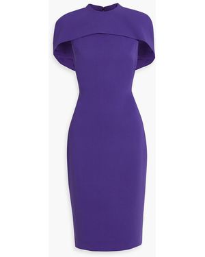 Badgley Mischka Cape-effect Crepe Dress - Purple