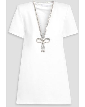 Area Crystal-Embellished Stretch-Jersey Mini Dress - White