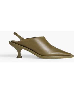 Jil Sander Leather Slingback Pumps - Green