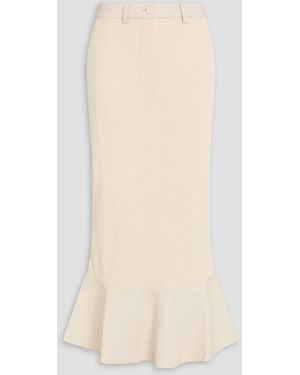 Nanushka Leather-Trimmed Ribbed Cotton-Jersey Maxi Skirt - Natural