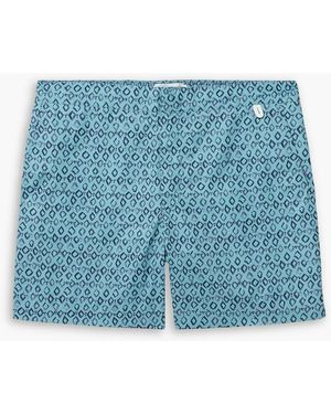 MR P. Gerade geschnittene mittellange badeshorts mit print - Blau