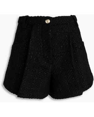 Maje Shorts aus metallic-tweed - Schwarz