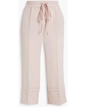 RED Valentino Cropped Crepe Straight-leg Pants - Pink