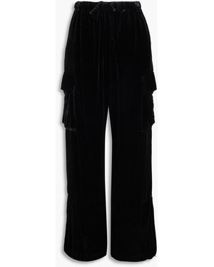 T By Alexander Wang Velvet Cargo Trousers - Black