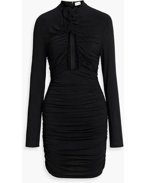 Magda Butrym Cutout Ruched Stretch-jersey Mini Dress - Black