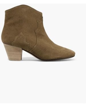 Isabel Marant Dicker Suede Cowboy Boots - Brown