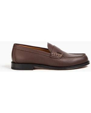 Dior Granville pebbled-leather loafers - Braun