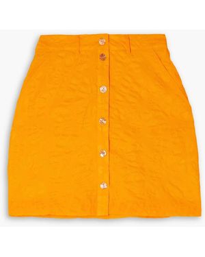 Nanushka Lycka Cotton-jacquard Mini Skirt - Orange