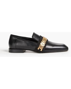 Victoria Beckham Embellished Leather Loafers - Black