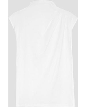 Iris & Ink Fabienne Pleated Organic Cotton-Jersey Top - White