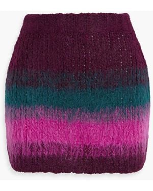 The Elder Statesman Thistle Striped Alpaca-blend Mini Skirt - Purple