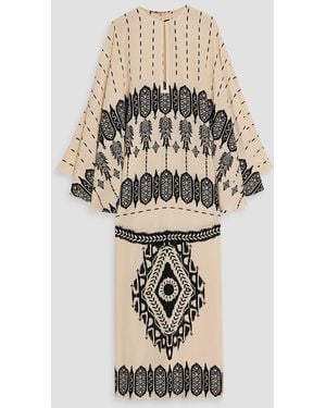 Johanna Ortiz Mimbreño Printed Silk Crepe De Chine Maxi Dress - White