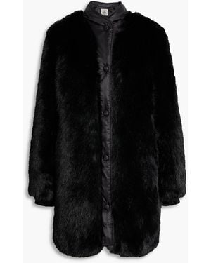 Perfect Moment Shell-Trimmed Plush Coat - Black