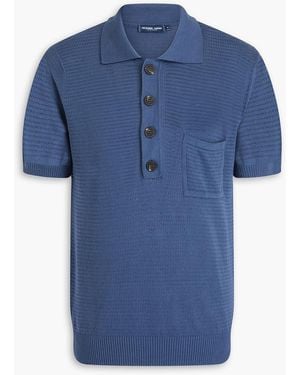 Frescobol Carioca Clemente Slim-fit Pointelle-knit Cotton Polo Shirt - Blue